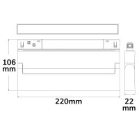 TRACK48 - Linear-Schienen-Strahler 22cm schwarz, 12W,...